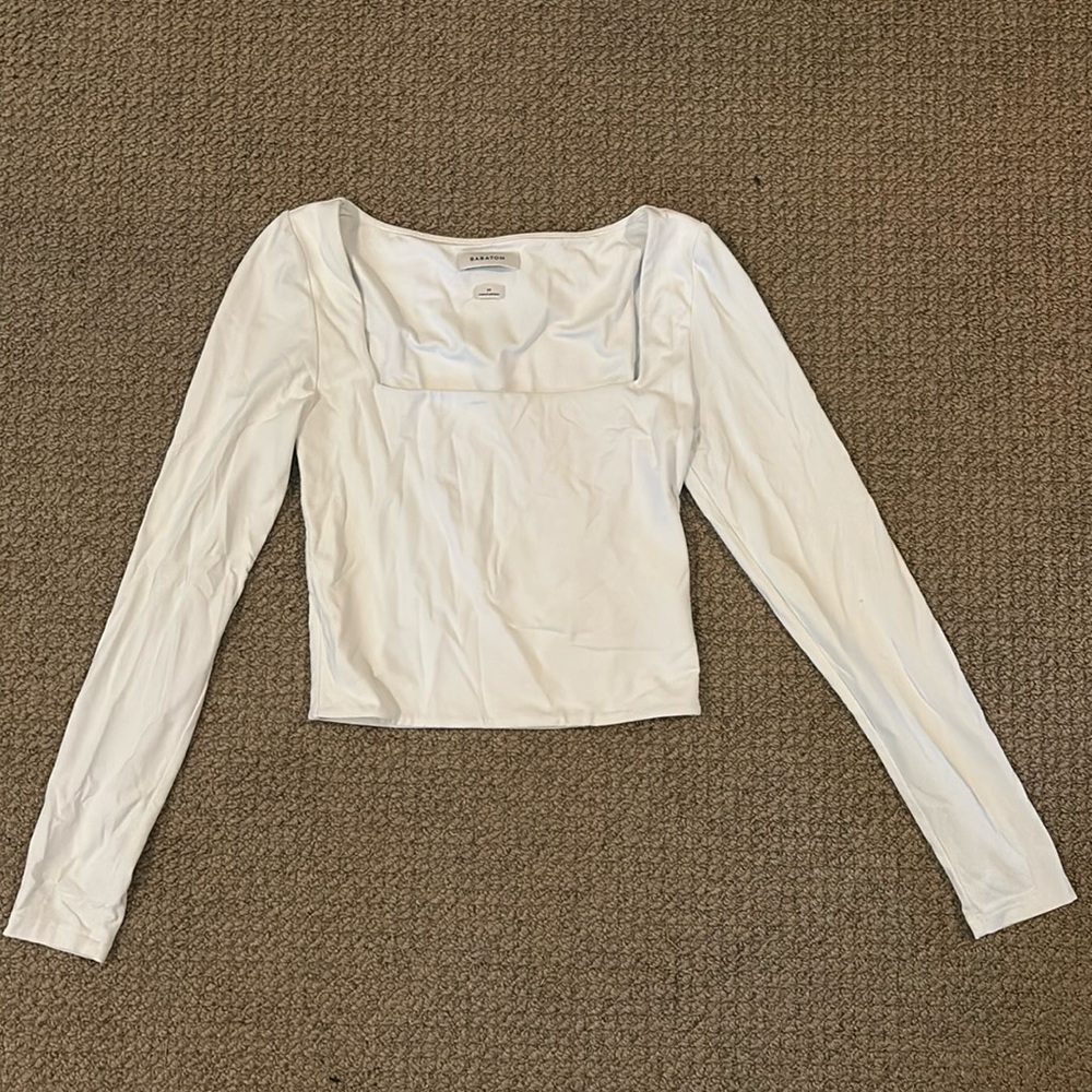 Aritzia Babaton White Long Sleeve Top
